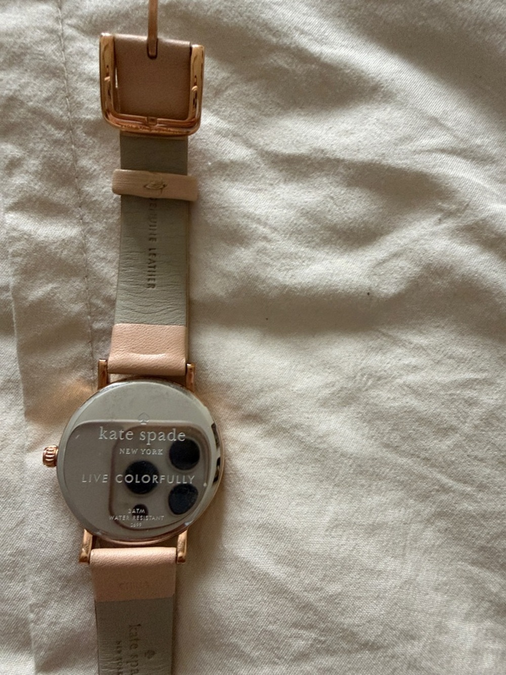 Kate Spade Rose Gold Heart Accent Leather Strap Watch - Unbranded - Picture 2 of 2